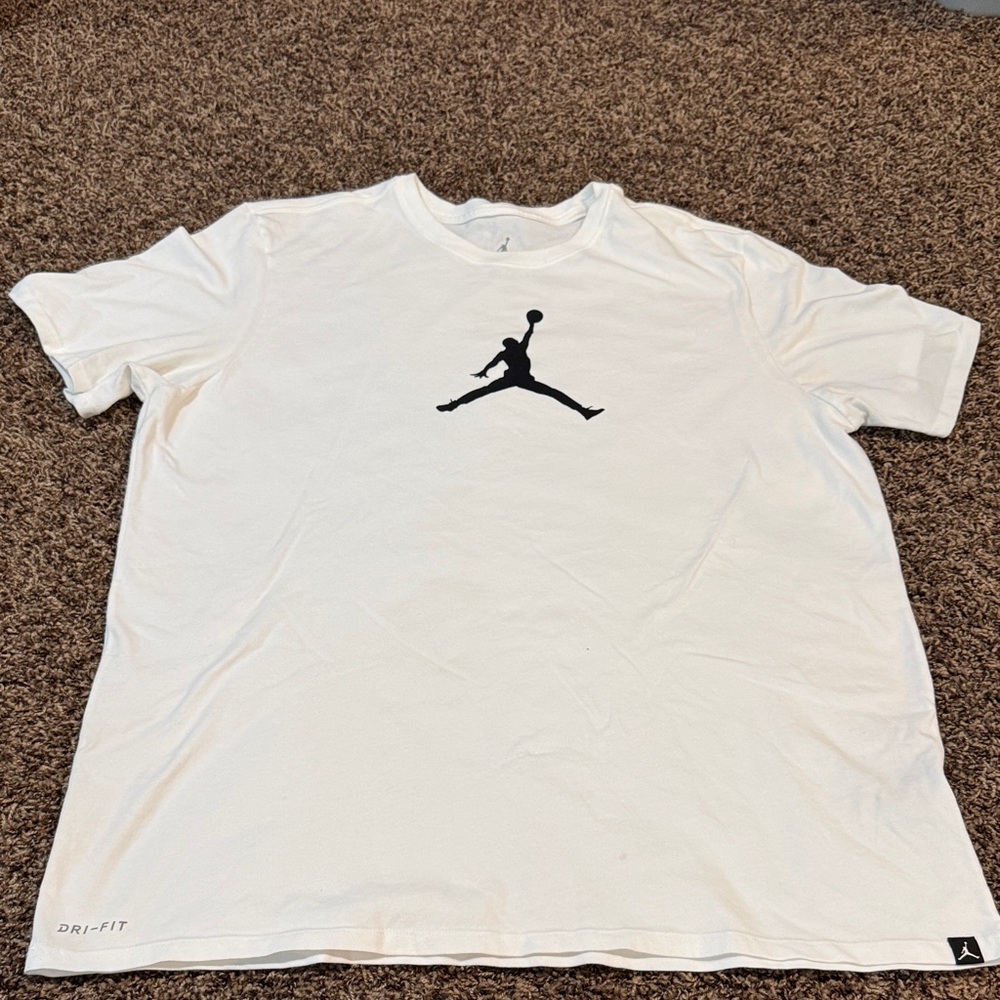 Nike White Tee with Black Jumpman Logo